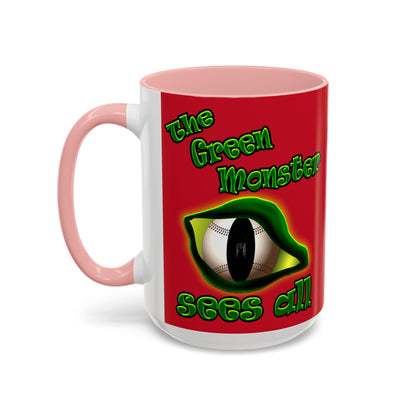 green monster - Accent Mug (dark red)