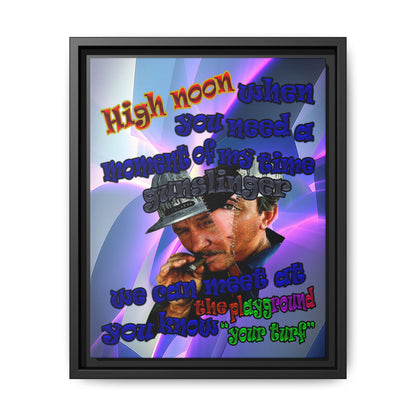 high noon - framed canvas art (grey-pink wave)
