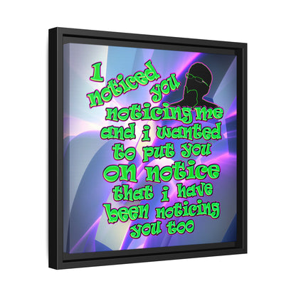 noticed you noticing - framed canvas art (grey-pink wave)