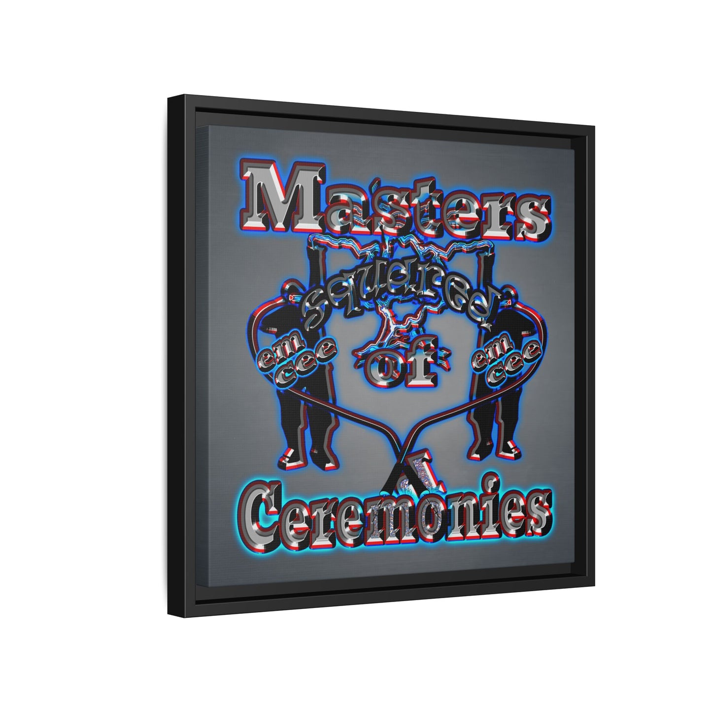 em cee squared - framed canvas art (grey-light grey)