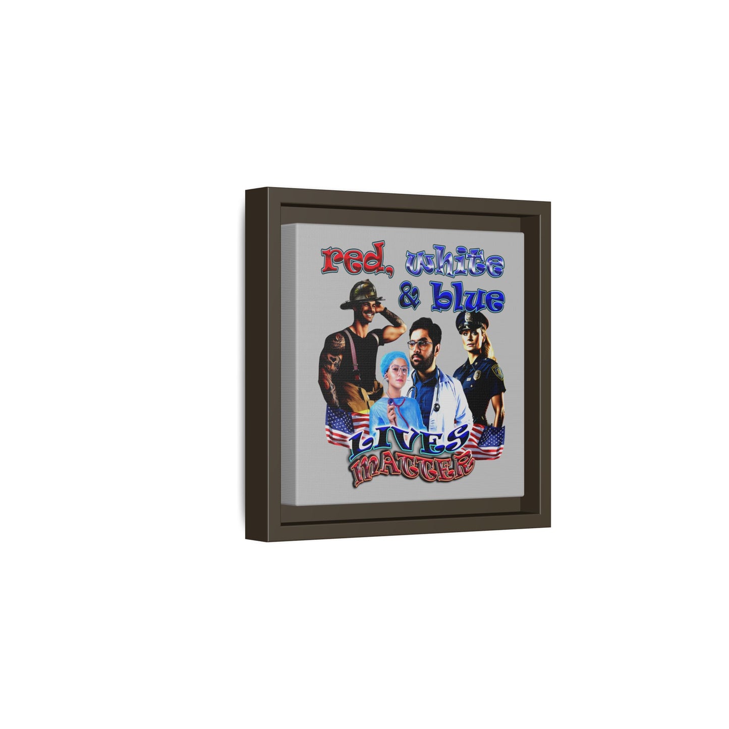 rw&b lives matter - framed canvas art (light grey)
