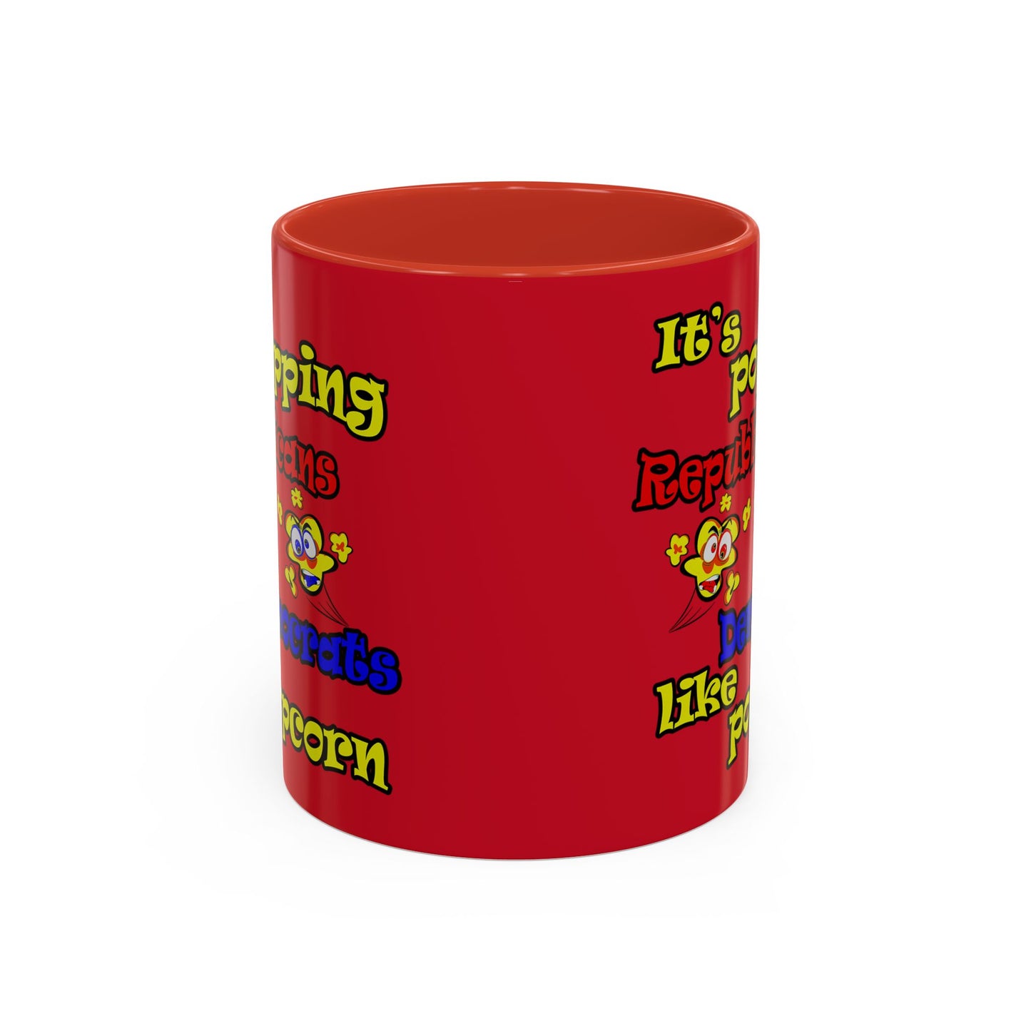 popping like popcorn - Accent Mug (dark red)