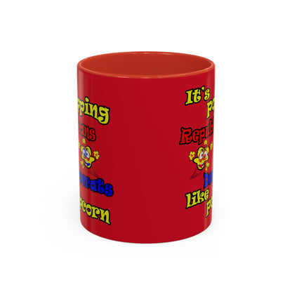 popping like popcorn - Accent Mug (dark red)