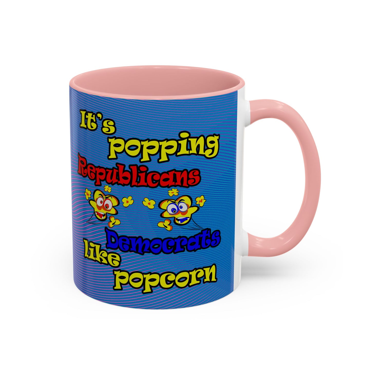popping like popcorn - Accent Mug (light blue-purple wave)