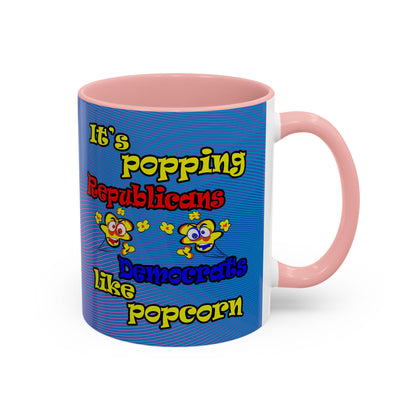 popping like popcorn - Accent Mug (light blue-purple wave)