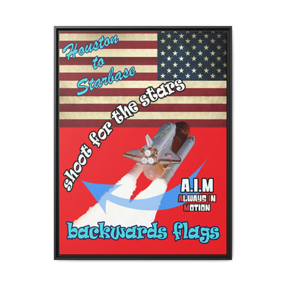 shoot for the stars - framed canvas art (red)