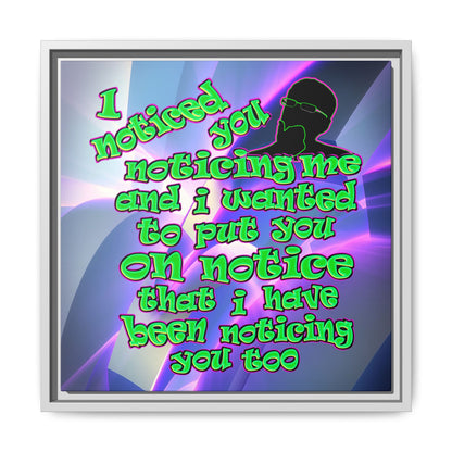 noticed you noticing - framed canvas art (grey-pink wave)