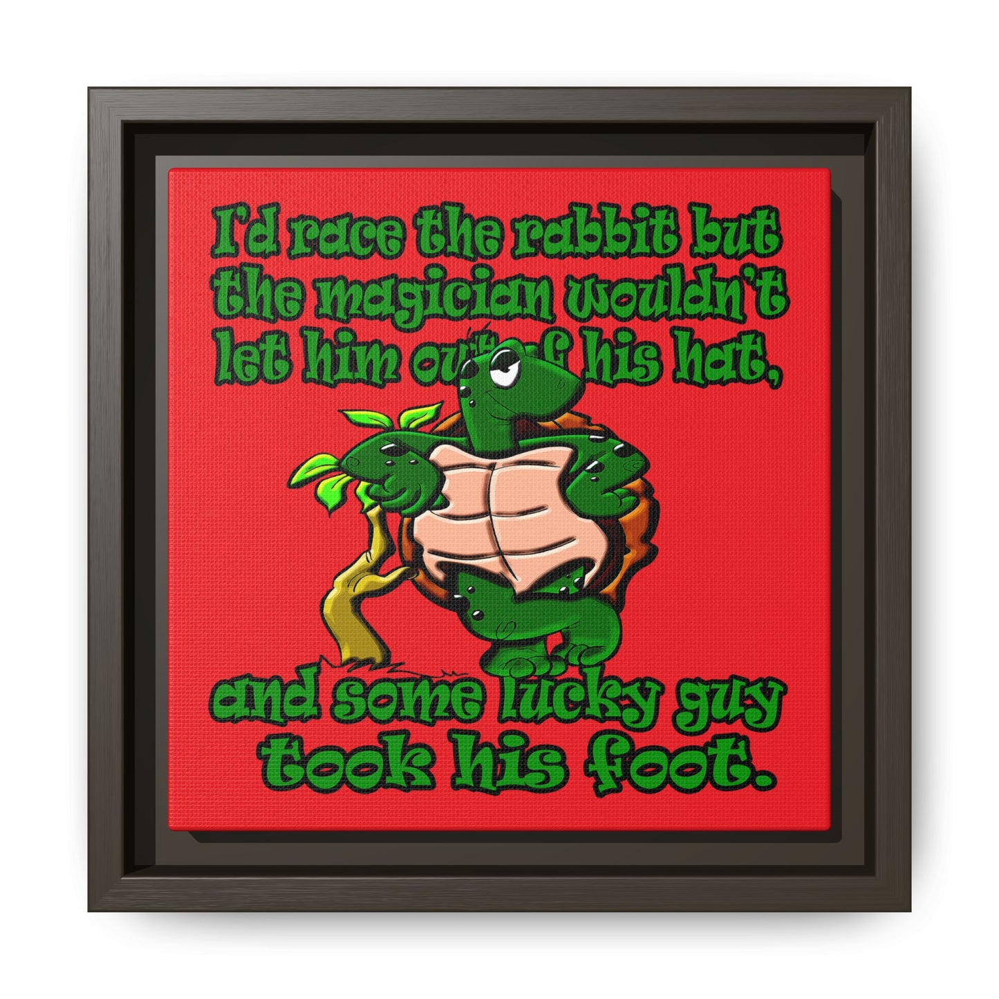 turtle race - framed canvas art (red)