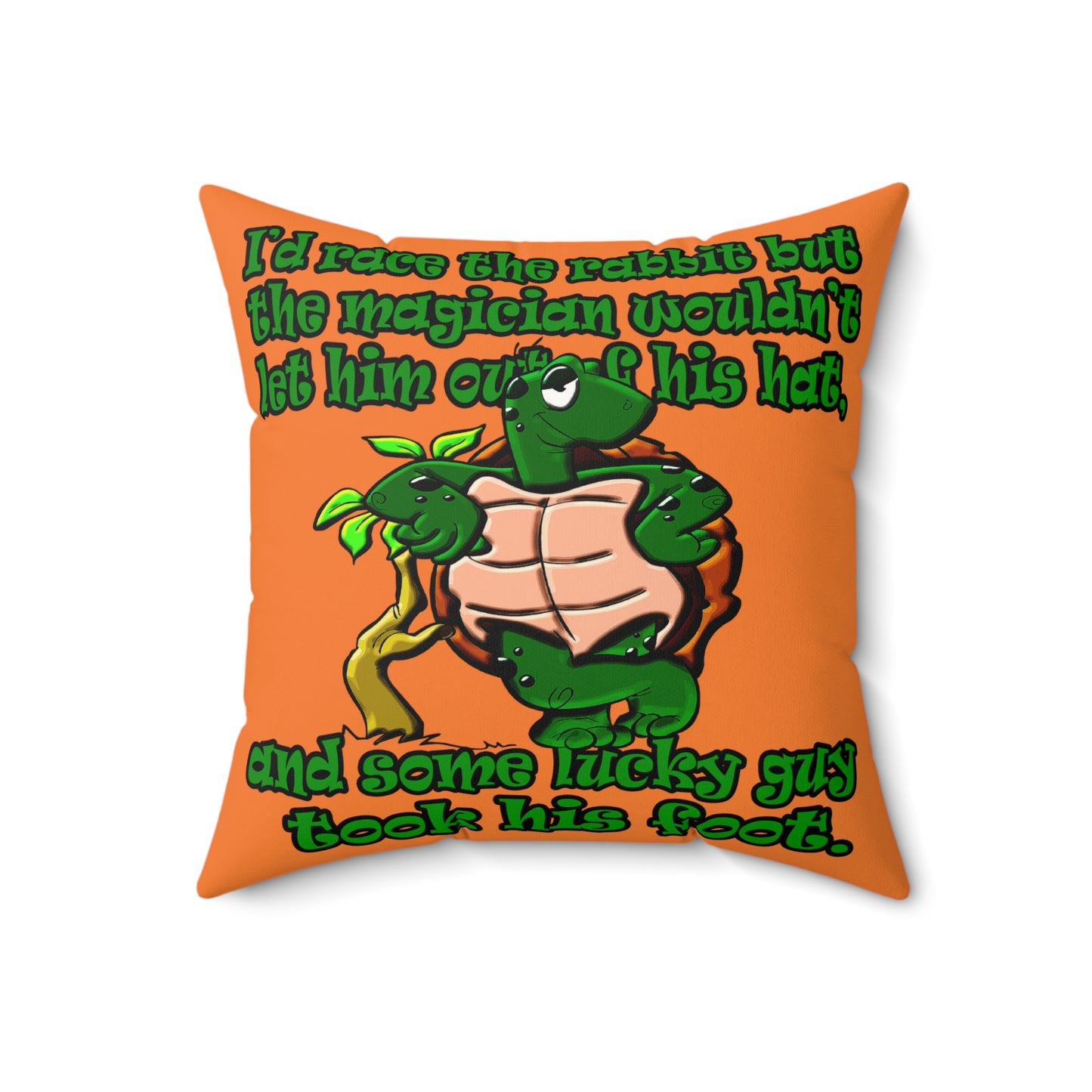 turtle race - Faux Suede Square Pillow - (crusta)