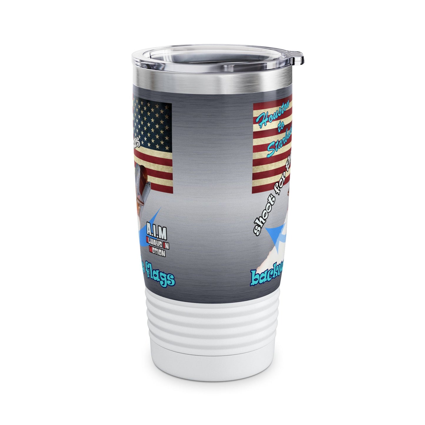shoot for the stars - Ringneck Tumbler, 20oz (brushed nickel)