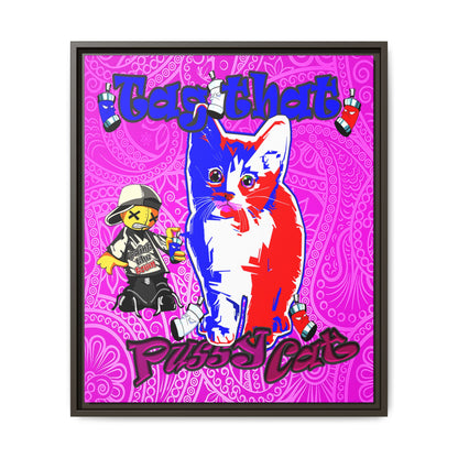 tag that - framed canvas art (pink swirl)