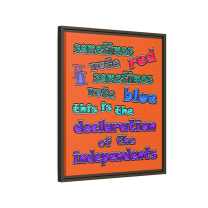 declaration of the independents - framed canvas art (orange)