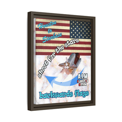 shoot for the stars - framed canvas art (white marble)