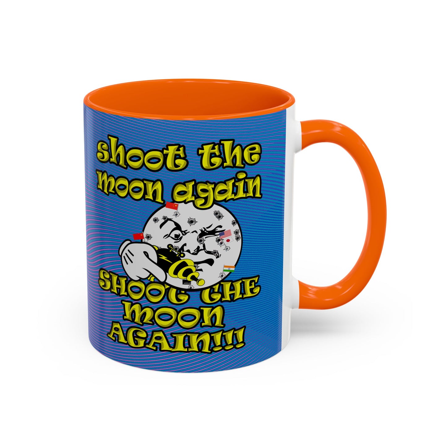 shoot the moon again - Accent Mug (light blue-purple wave)