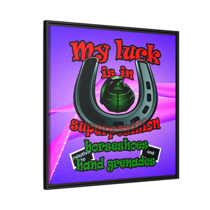 my luck - framed canvas art (purple-pink wave)