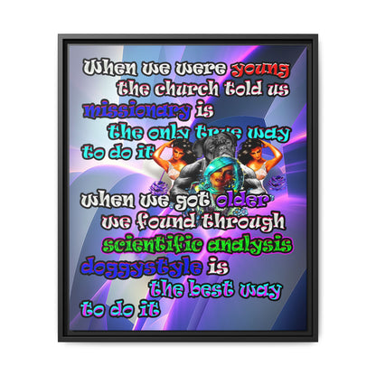 doggystyle - framed canvas art (grey-pink wave)