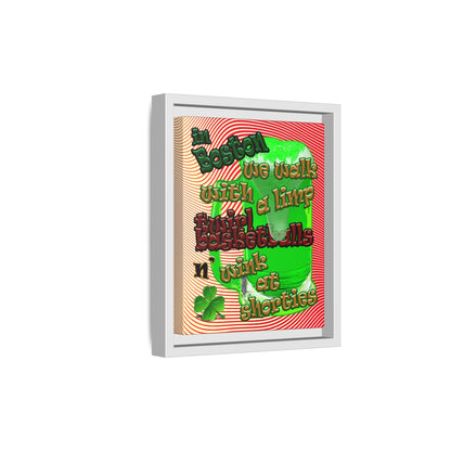 celtics logo - framed canvas art (yellow-orange wave)