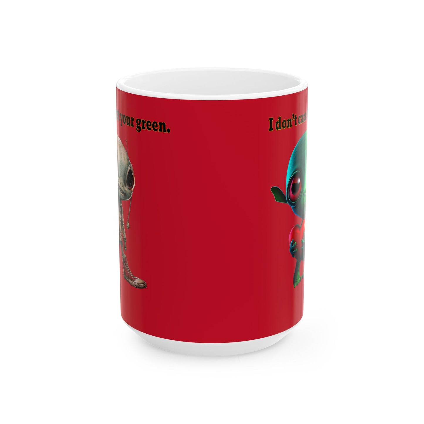I don't care that your grey - White Mug (dark red)