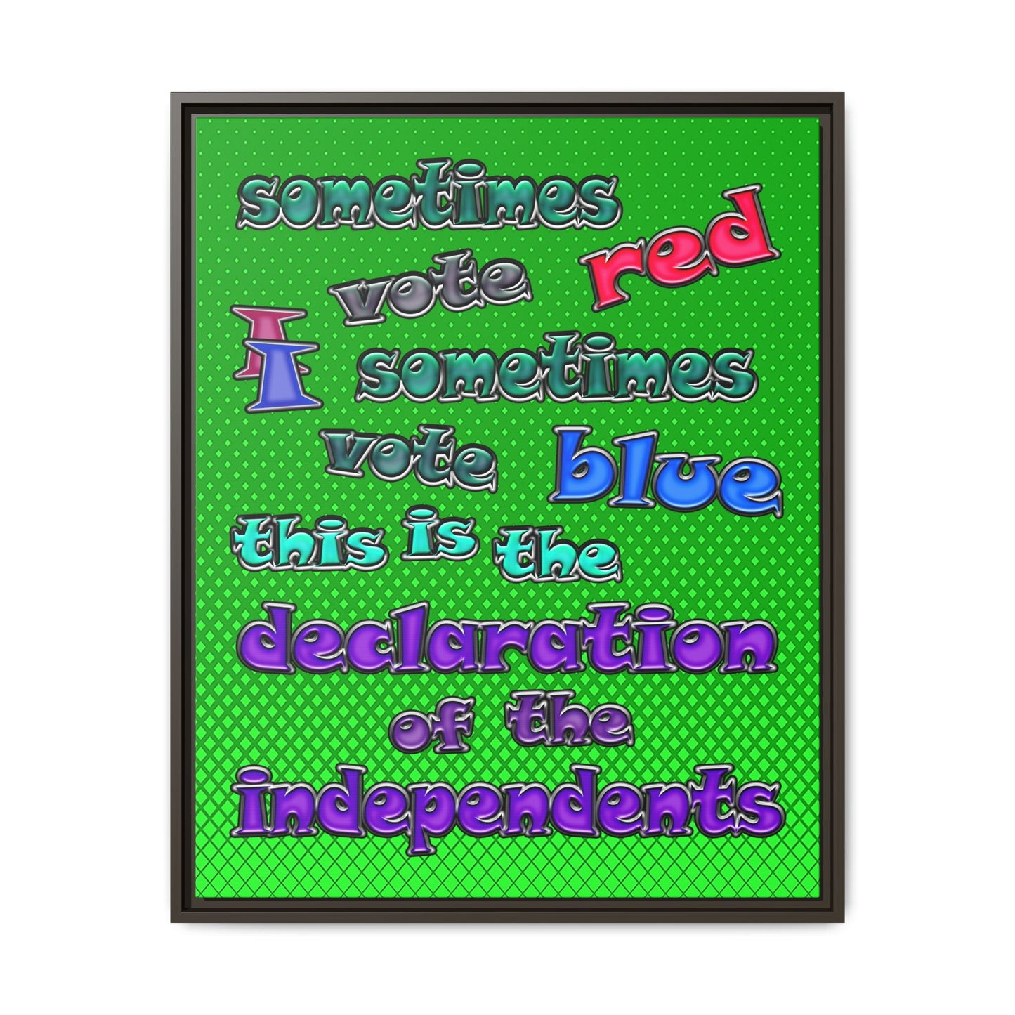 declaration of the independents - framed canvas art (logo green)