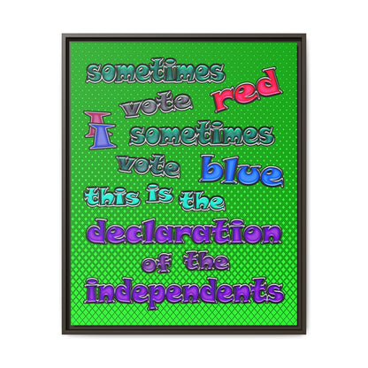 declaration of the independents - framed canvas art (logo green)