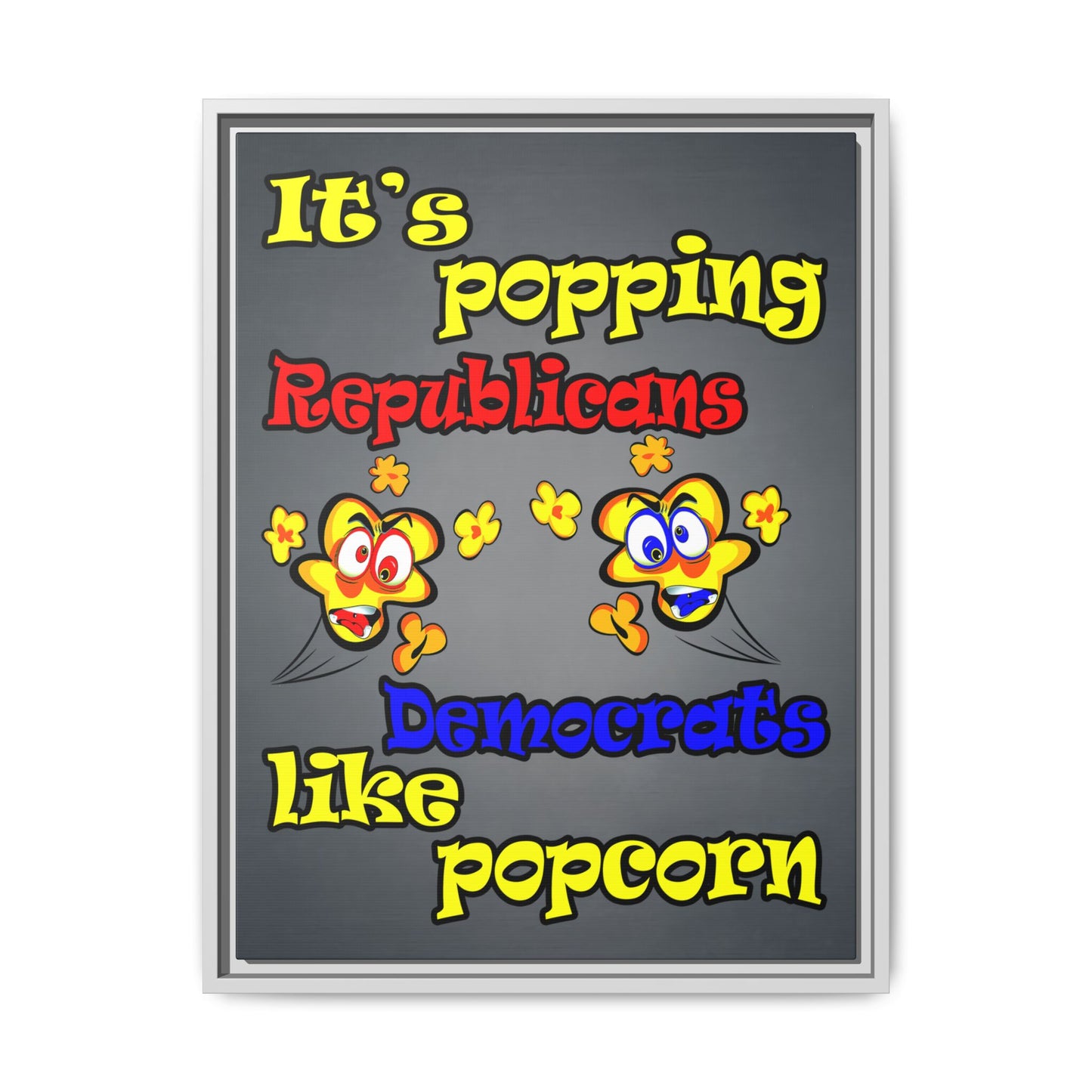 popping like popcorn - framed canvas art (grey-light grey)