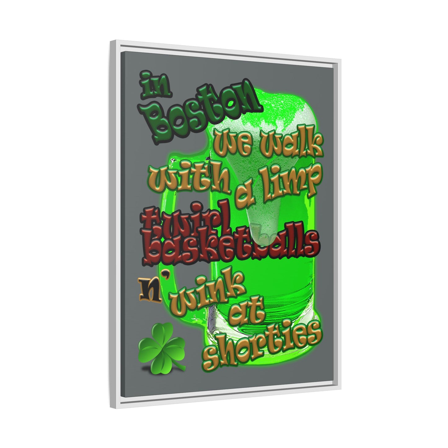 celtics logo - framed canvas art (dark grey)