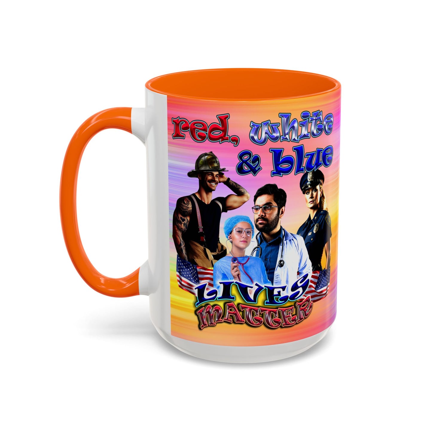 rw&b lives matter - Accent Mug (color blur)