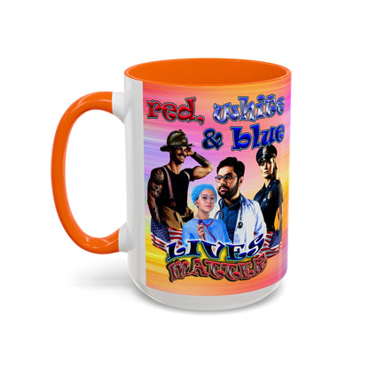 rw&b lives matter - Accent Mug (color blur)