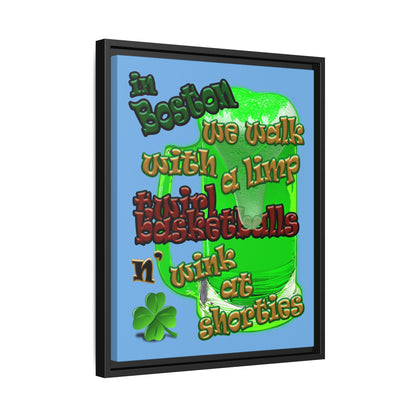 celtics logo - framed canvas art (light blue)