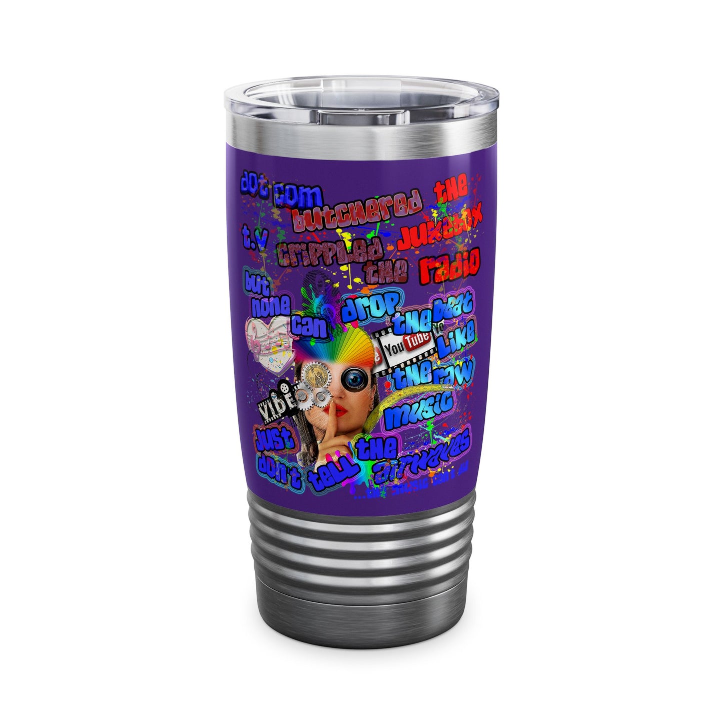 drop the beat - Ringneck Tumbler, 20oz (purple)