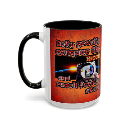 defy conquer reach - Accent Mug (burnt orange)