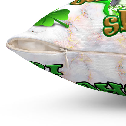 celtics logo - Spun Polyester Square Pillow - (white marble)