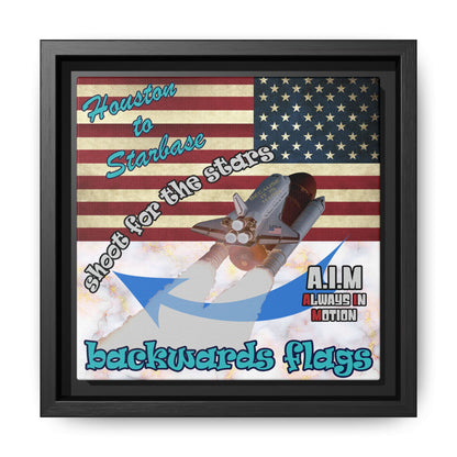 shoot for the stars - framed canvas art (white marble)