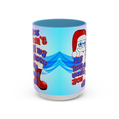 santa's shoes - Accent Mug (light blue-pink wave)