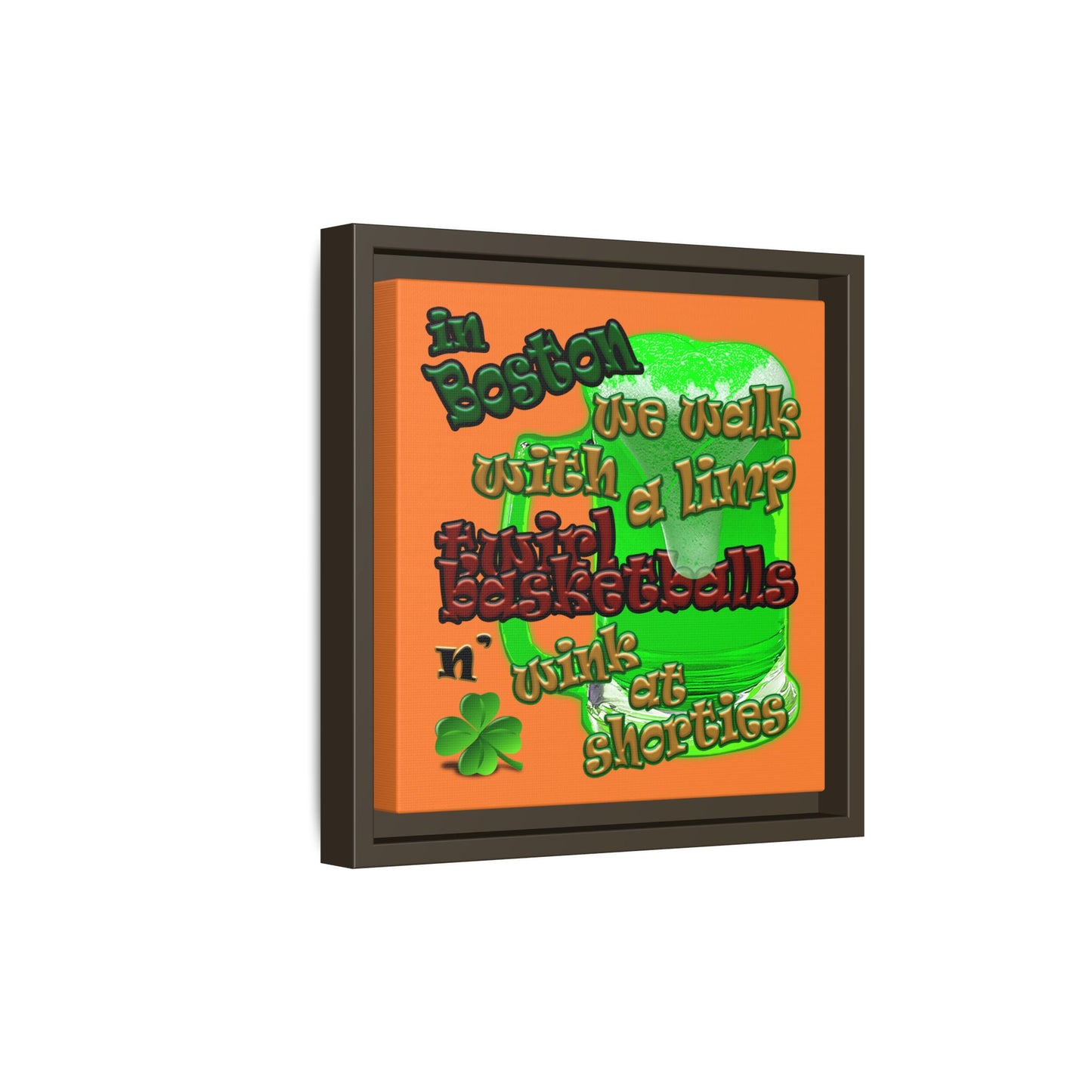 celtics logo - framed canvas art (crusta)