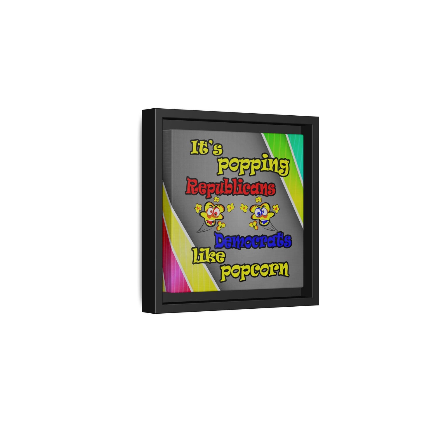 popping like popcorn - framed canvas art (rainbow split)