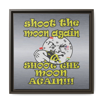 shoot the moon again - framed canvas art (brushed nickel)