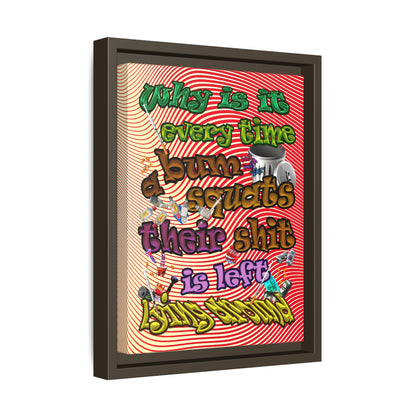 the bum's shit - framed canvas art (yellow-orange wave)