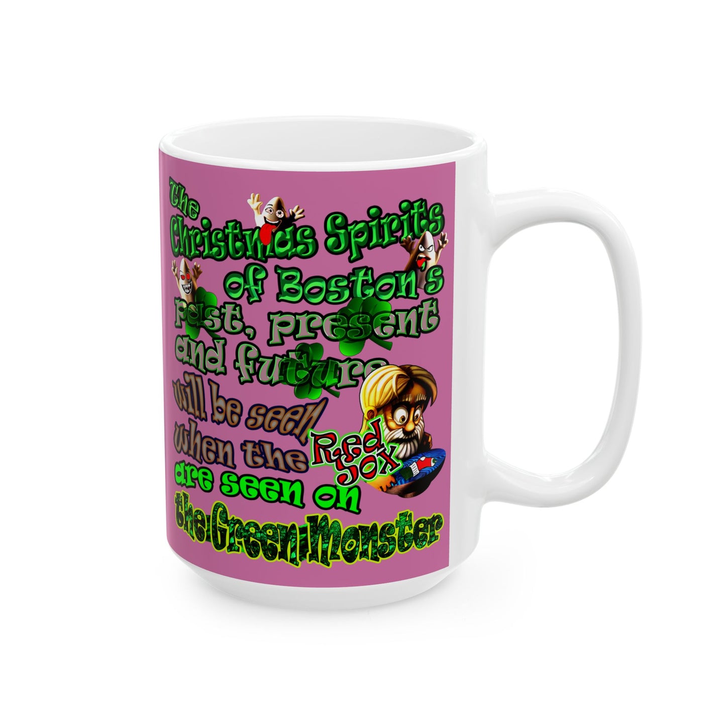 christmas spirits of boston - White Mug (light pink)