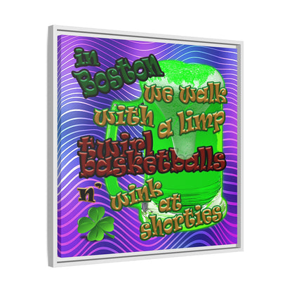 celtics logo - framed canvas art (purple wave)