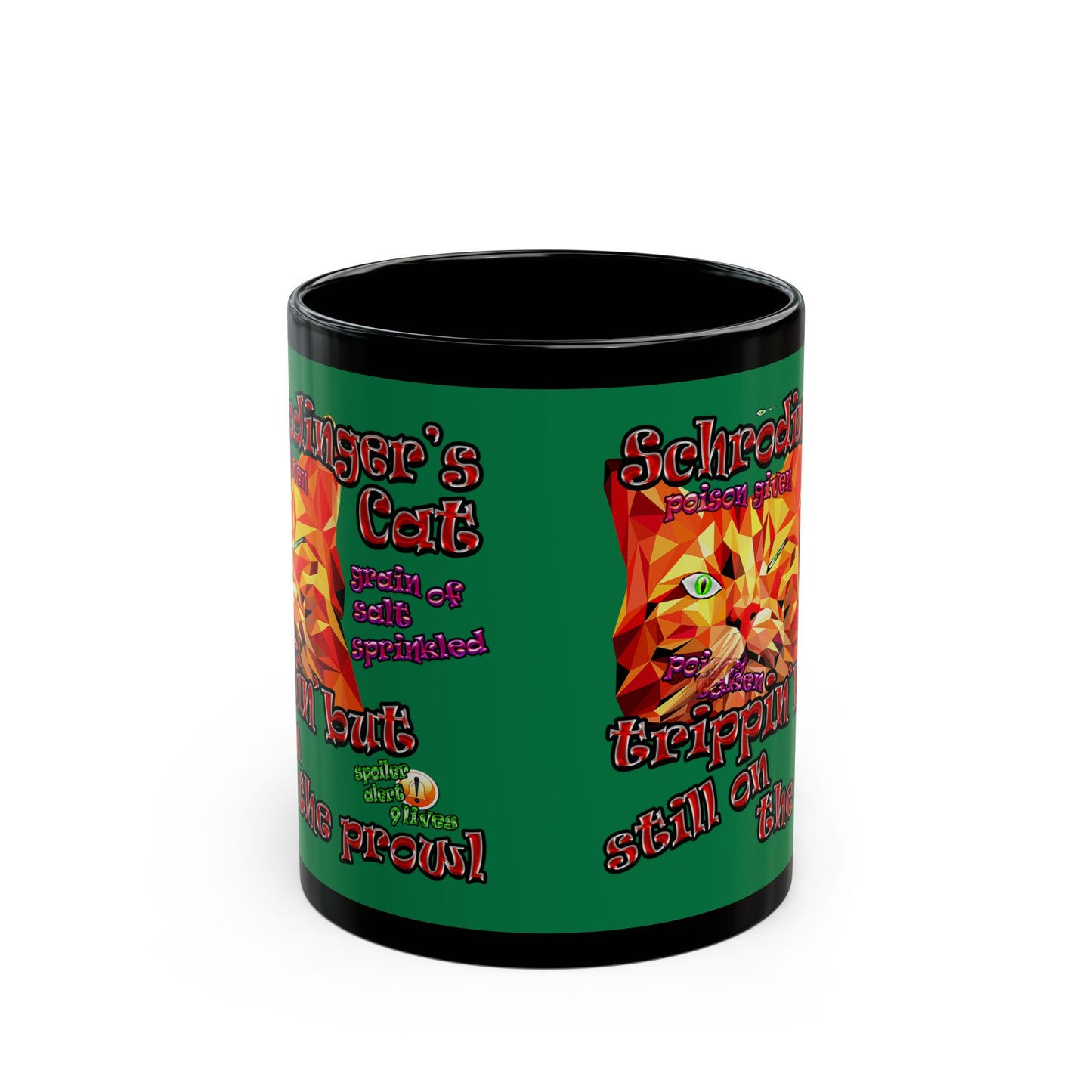 schrodinger's cat - Black Mug (dark green)