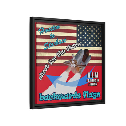 shoot for the stars - framed canvas art (dark red)