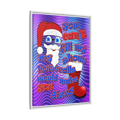 santa's shoes - framed canvas art (purple wave)