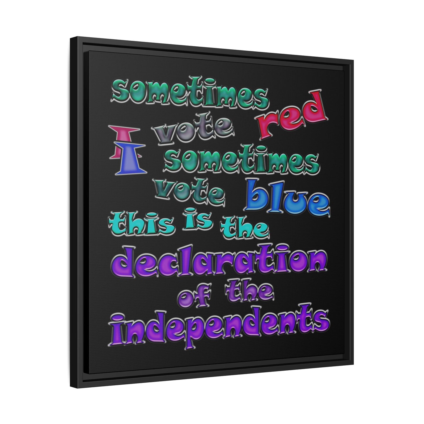 declaration of the independents - framed canvas art (black)