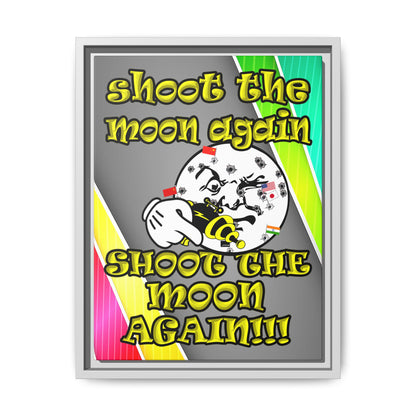 shoot the moon again - framed canvas art (rainbow split)