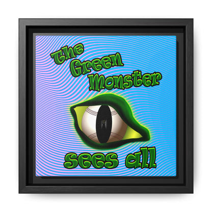 green monster - framed canvas art (light blue-purple wave)