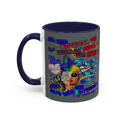 drop the beat - Accent Mug (dark grey)
