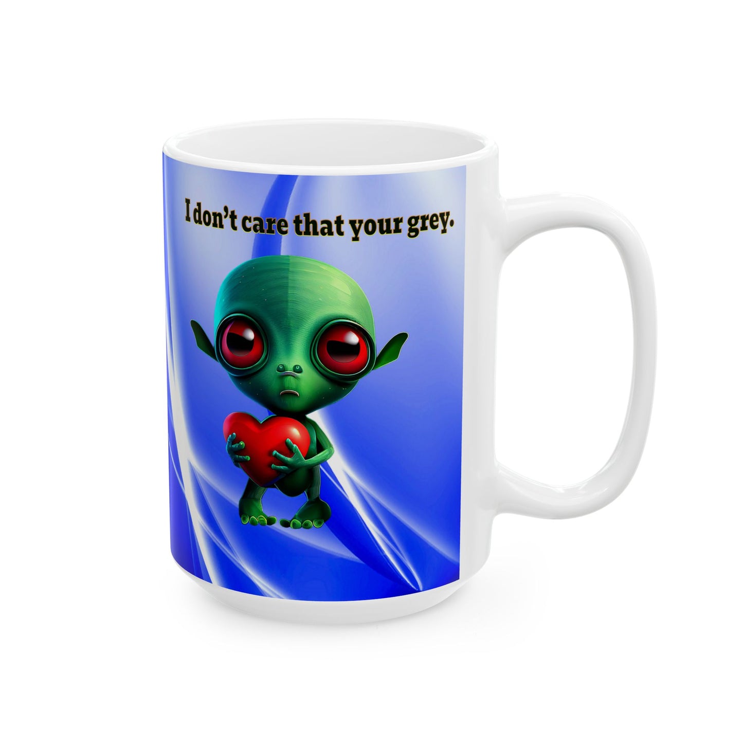 I don't care that your grey - White Mug (blue-white wave)