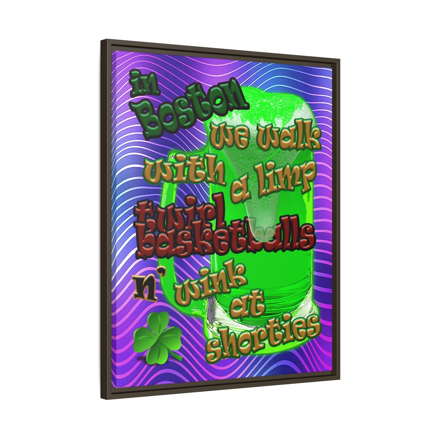 celtics logo - framed canvas art (purple wave)