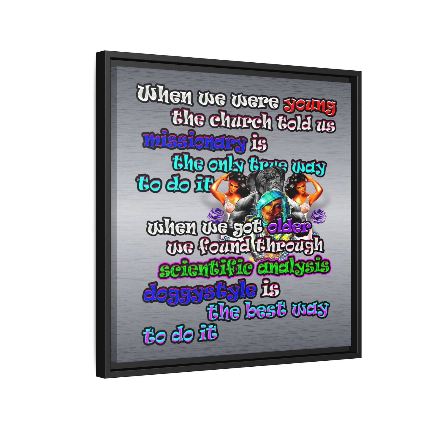 doggystyle - framed canvas art (brushed nickel)